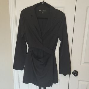 HYFVE Black Wrap Blazer Dress with Waist Tie